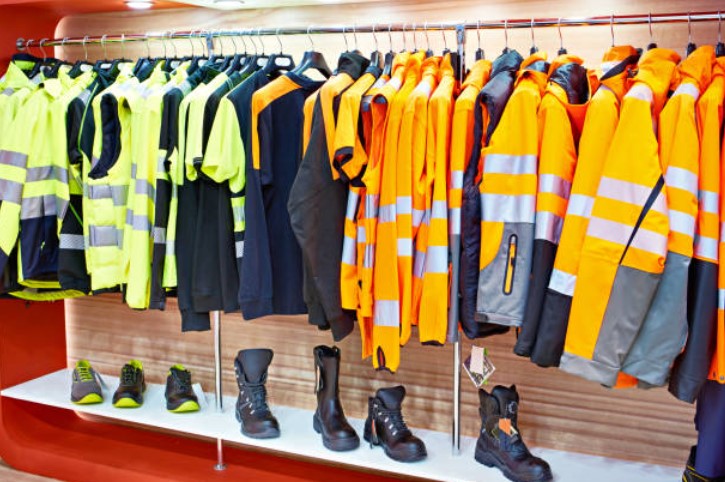 Commercial cleaning supplies on shelf